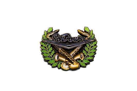 SoDown Saxophone Pin - Gold and Green